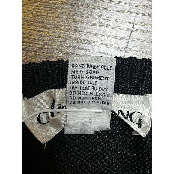 Celina Yang Sweater Womens Small Black Sequin Beaded Shoulder Ramie Blend Party - Picture 9 of 11
